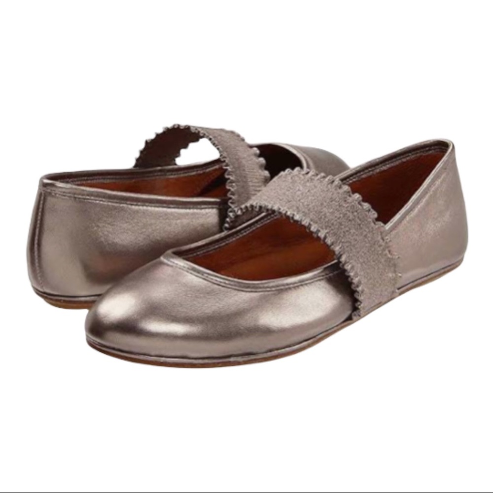 Gentle Souls Kenneth Cole Gabby Metallic Ballet Flats